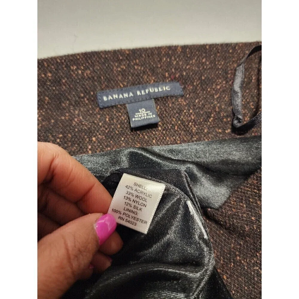 Banana Republic Tweed Pencil Dress Vintage Y2K Pleated V-neck Cap Sleeve… - Picture 4 of 12